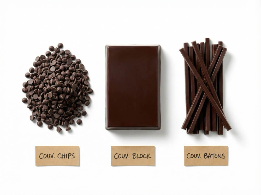 Kuvertüre-Chips vs. Block vs. Streifen: Welche Lieferform für Ihren Betrieb?