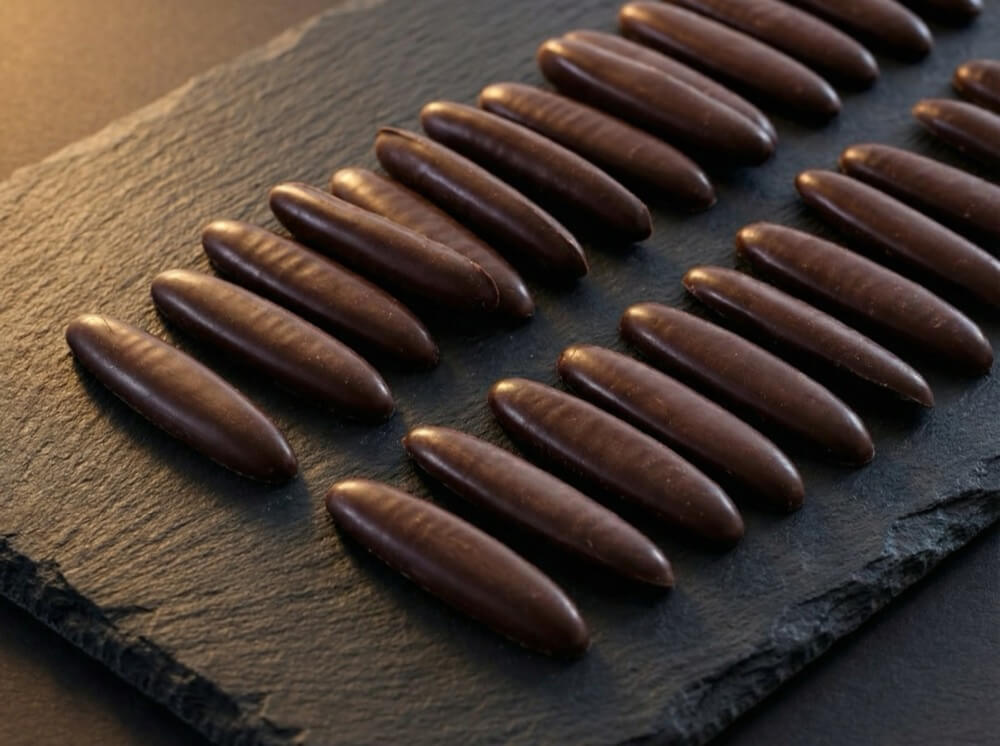 Dunkle Schokostreifen